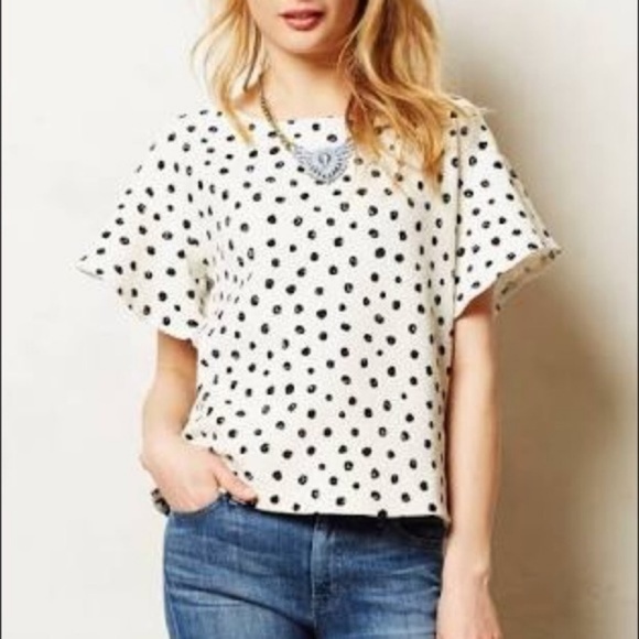 Anthropologie Tops - ANTHROPOLOGIE Postmark Edie Swing Tee Polka Dot XS